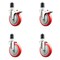 Service Caster 5 Inch 316SS Red Poly Swivel 1-3/4 Inch Expanding Stem Caster Lock Brake, 2PK SS316TTLEX20S514-PPUB-RED-2-S-2-134 - alternate 3